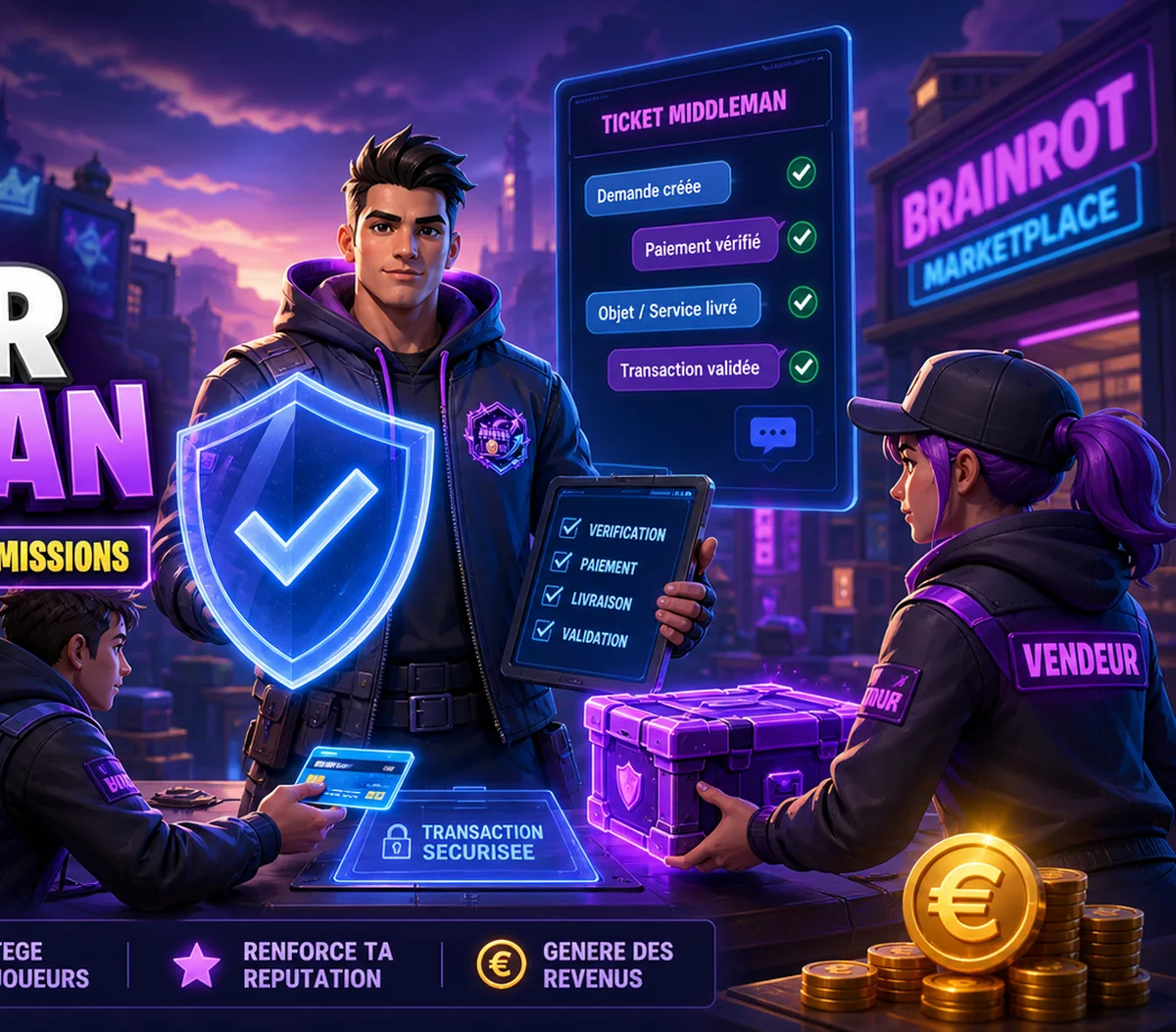 Illustration du service Middleman Brainrot Fortnite